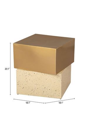 Gold Cube Side Table | OROA Modern Cinza | OROA.com