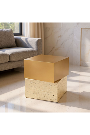 Gold Cube Side Table | OROA Modern Cinza | OROA.com