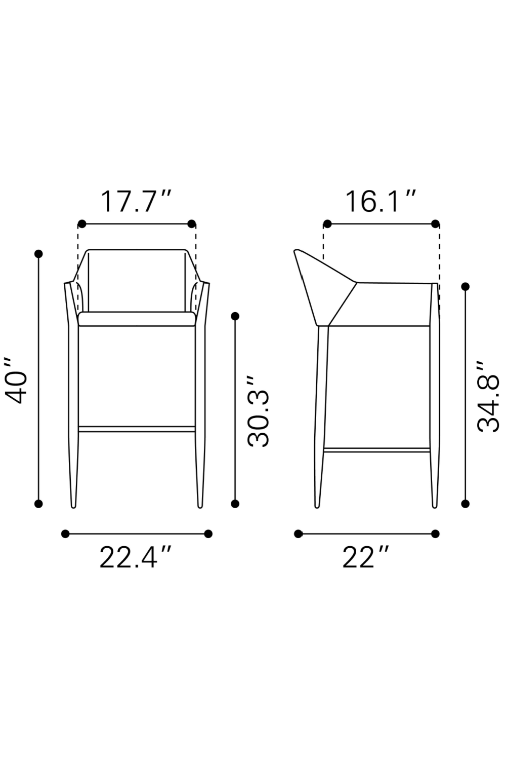 Poly Linen Bar Stool | OROA Modern Andover | Oroa.com