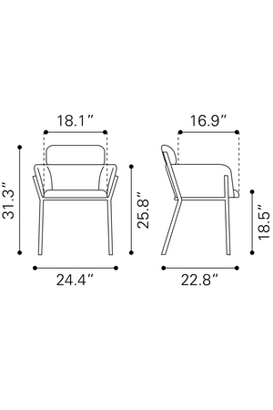 Vinyl Upholstered Dining Chairs (2) | OROA Modern Bremor | Oroa.com