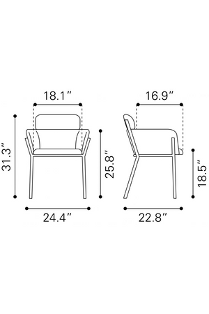 Vinyl Upholstered Dining Chairs (2) | OROA Modern Bremor | Oroa.com