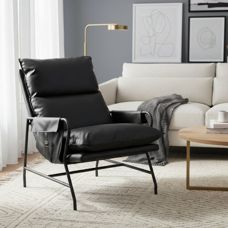 Black Leather Lounge Chair | OROA Modern Halaus | Oroa.com
