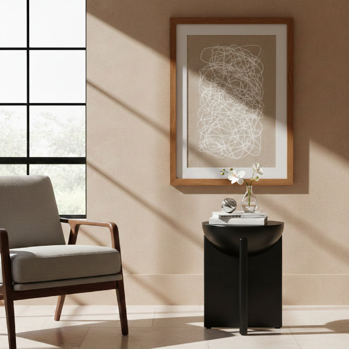 Black Solid Mango Side Table | OROA Modern Tume
