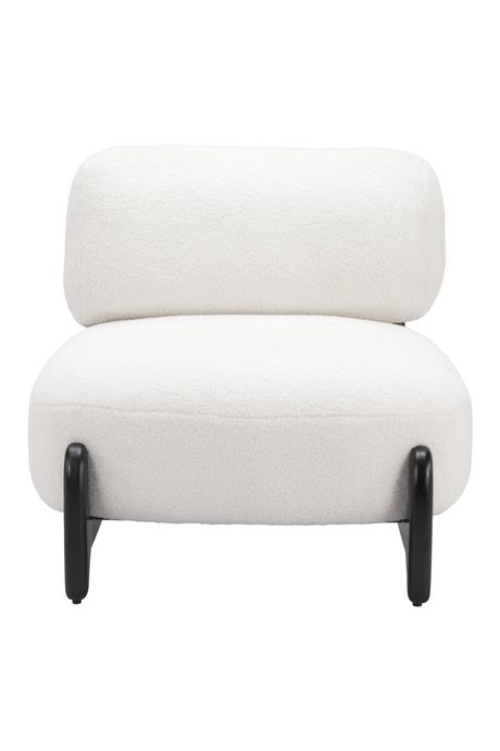 White Sherpa Fabric Accent Chair | OROA Modern Bombo | Oroa.com