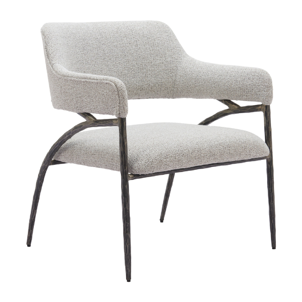 Gray Textured Fabric Accent Chair | OROA Modern Vesterboro