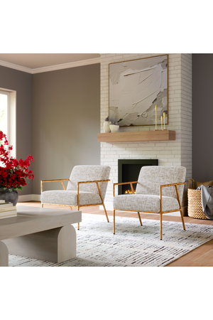 Steel-Framed Beige Lounge Chair | OROA Modern Norrebro | Oroa.com