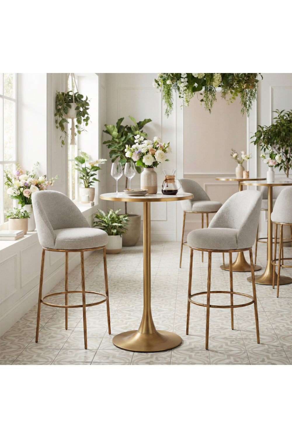 Beige Swivel Bar Stool | OROA Modern Nordhavn | Oroa.com