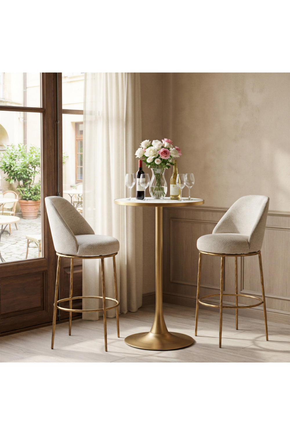 Beige Swivel Bar Stool | OROA Modern Nordhavn | Oroa.com