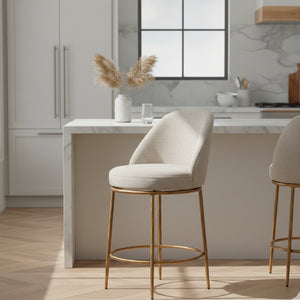Beige Swivel Counter Stool | OROA Modern Nordhavn