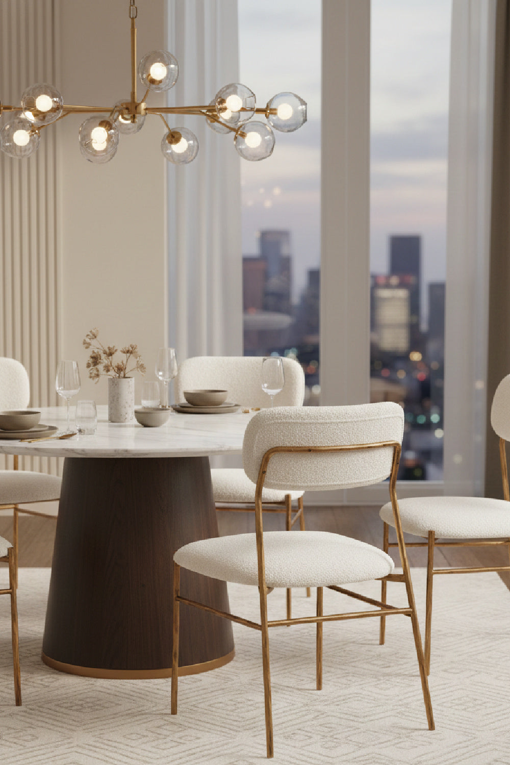 Gold Framed Cream Dining Chair | OROA Modern Sydhavnen | Oroa.com