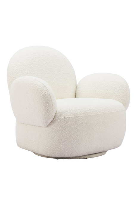 White Shearling Swivel Chair | OROA Modern Pilka | Oroa.com