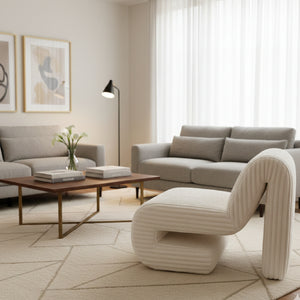 White Ribcord Accent Chair | OROA Modern Opam