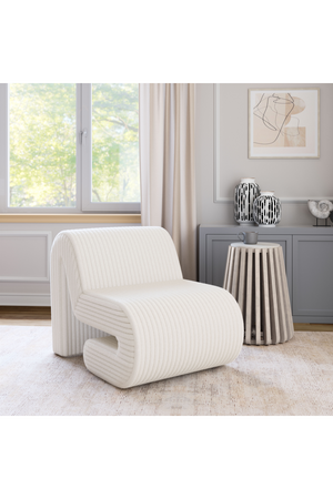 White Ribcord Accent Chair | OROA Modern Opam | Oroa.com
