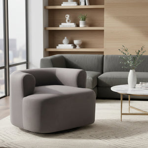   Gray Velvet Swivel Chair | Oroa.com