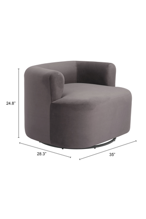 Gray Velvet Swivel Chair | OROA Modern Mugav | Oroa.com