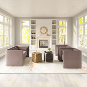   Taupe Velvet Loveseat | Oroa.com