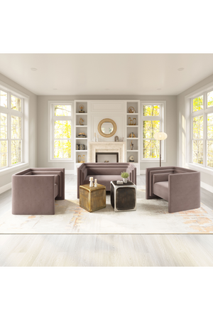 Taupe Velvet Loveseat | OROA Modern Trippel | Oroa.com