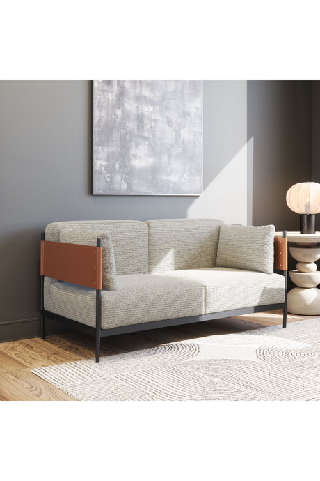 Gray Textured Fabric Loveseat | OROA Modern Stirbe |  Oroa.com