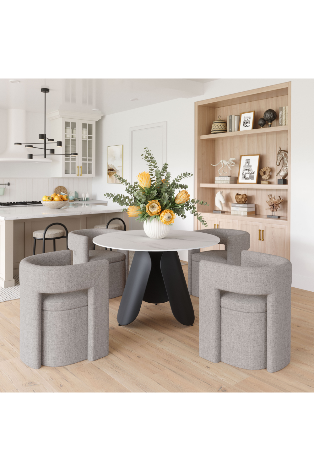 White Sintered Stone Dining Table | OROA Modern Toru | Oroa.com