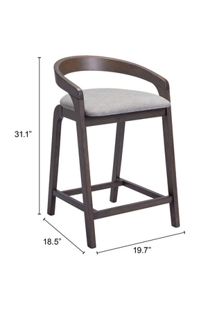 Gray Padded Seat Counter Stools (2) | OROA Modern Troy | Oroa.com