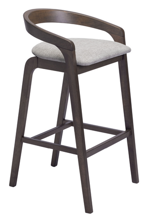 Gray Padded Seat Bar Stools (2) | OROA Modern Troy | Oroa.com