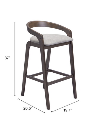 Gray Padded Seat Bar Stools (2) | OROA Modern Troy | Oroa.com