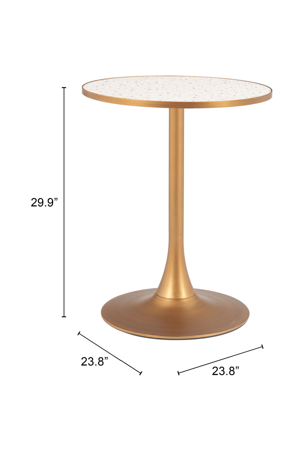 Gold Metal Pedestal Bar Table | OROA Modern Bite | Oroa.com