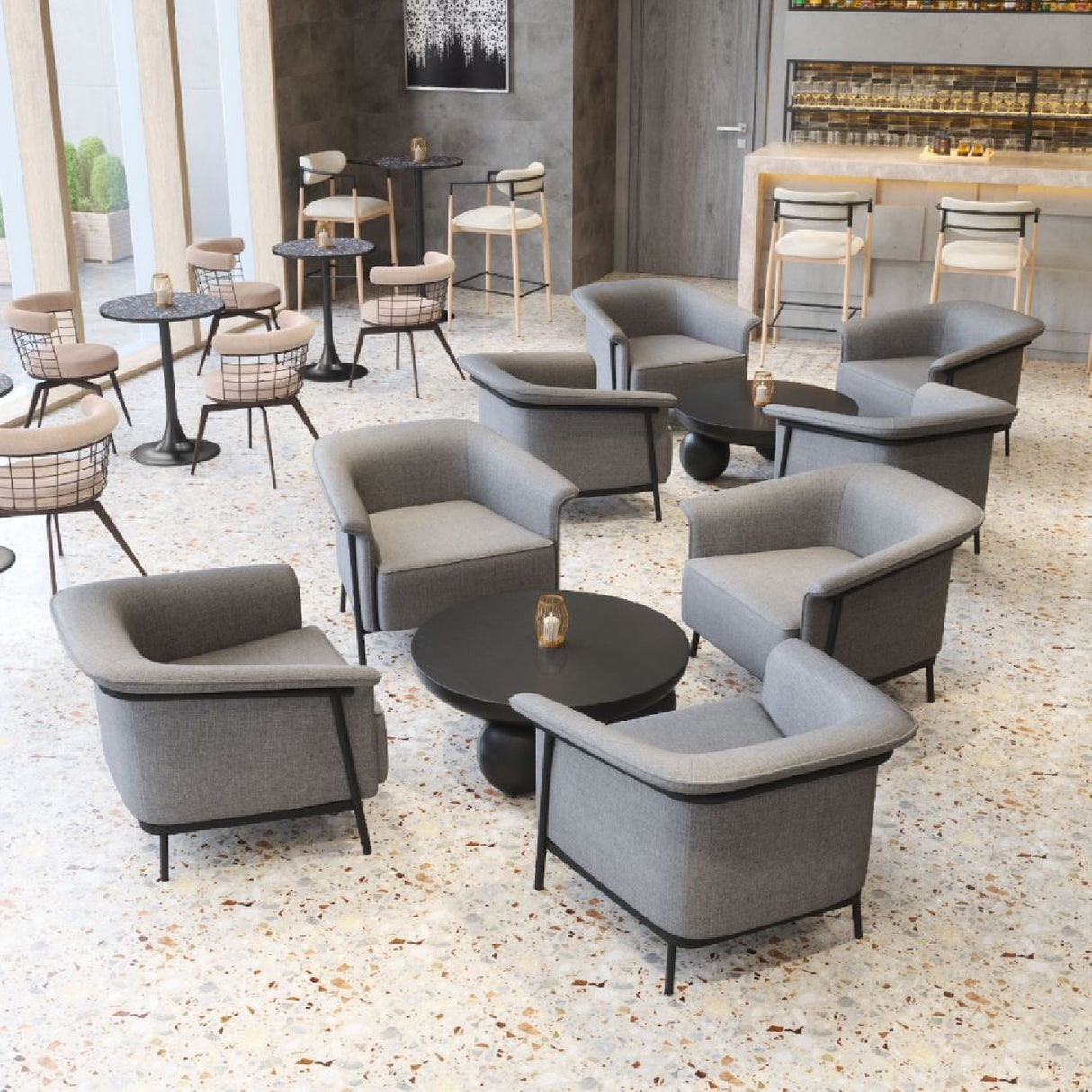   Black Terrazzo Bistro Table | Oroa.com