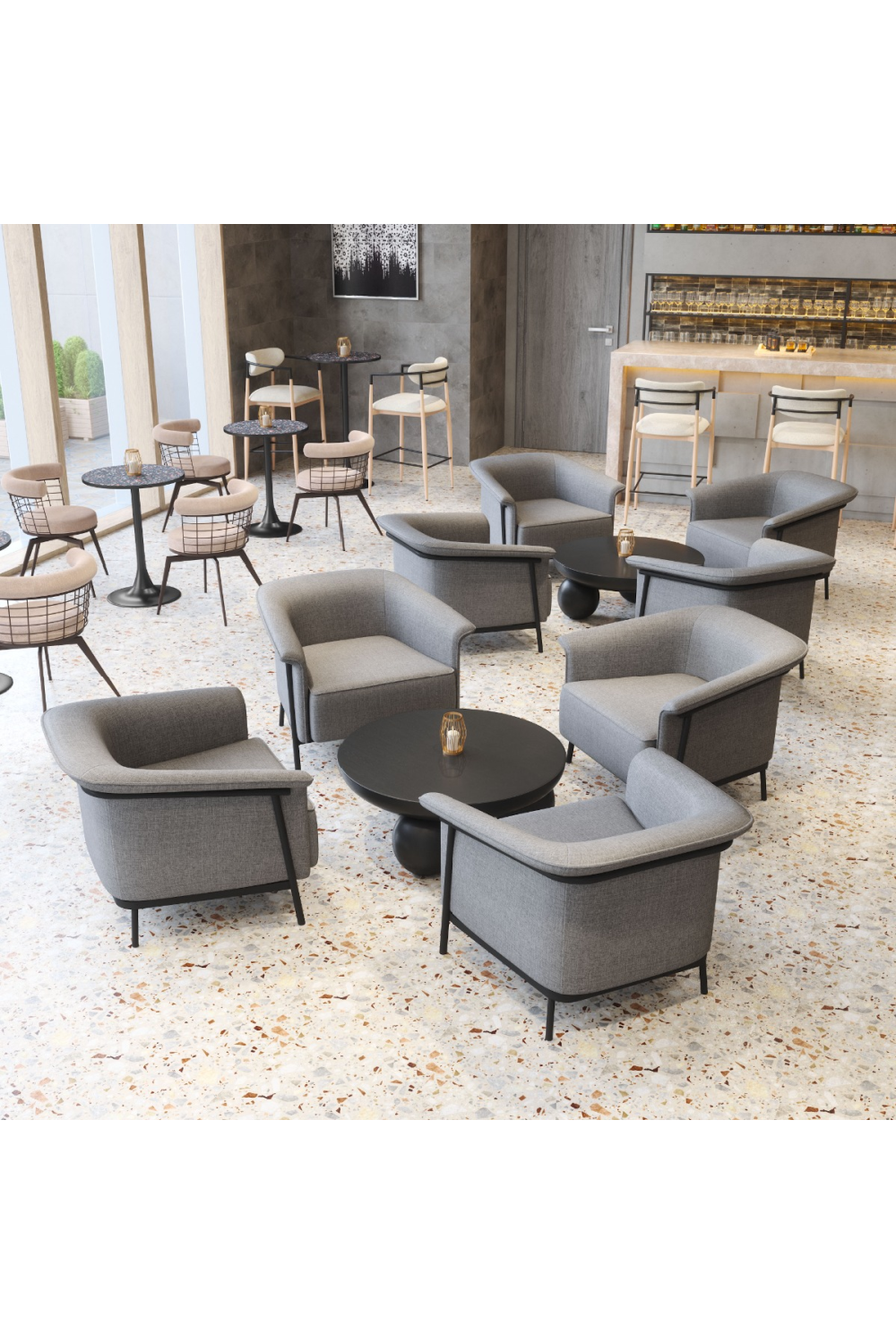 Black Terrazzo Bistro Table | OROA Modern Bite | Oroa.com