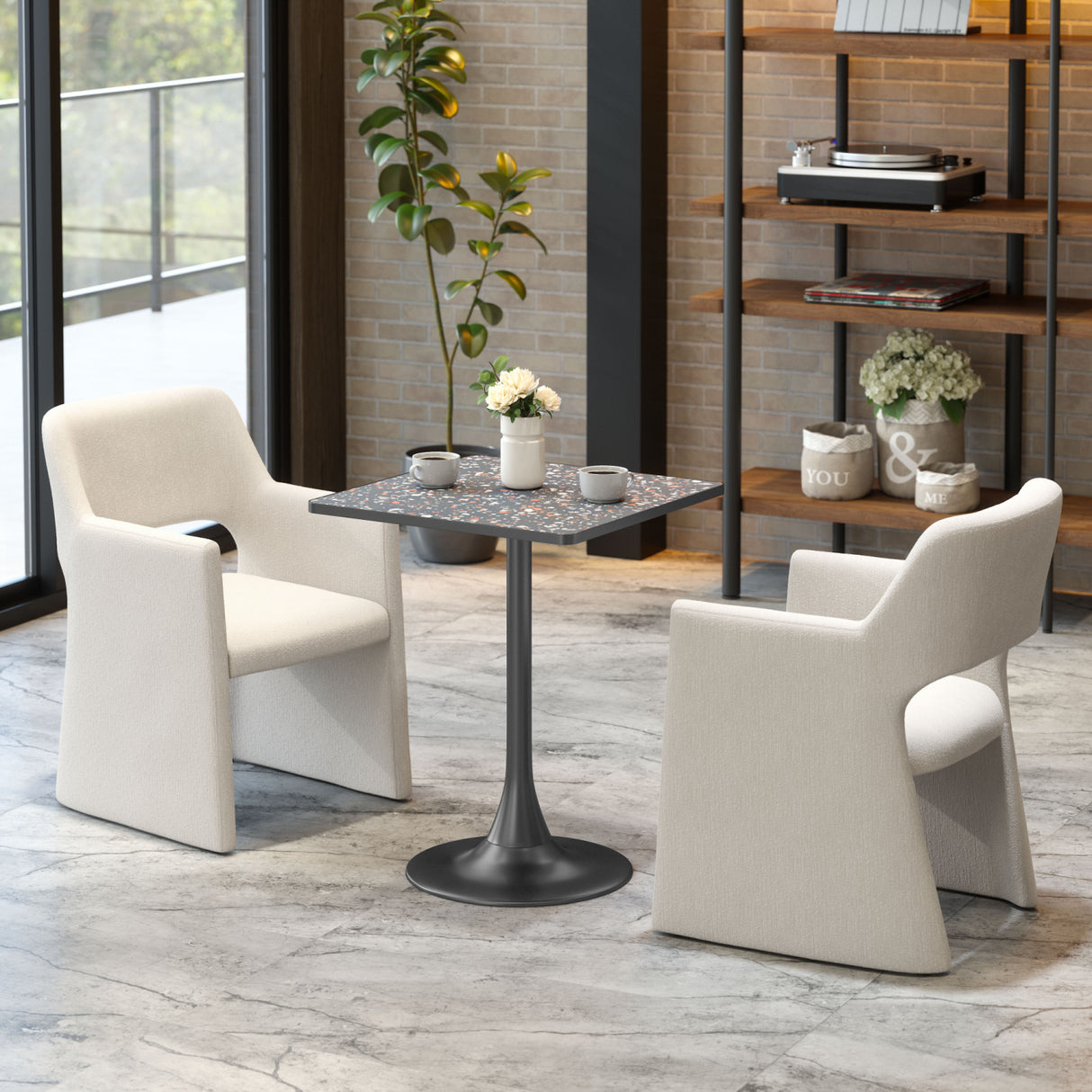   Square Terrazzo Bistro Table | Oroa.com