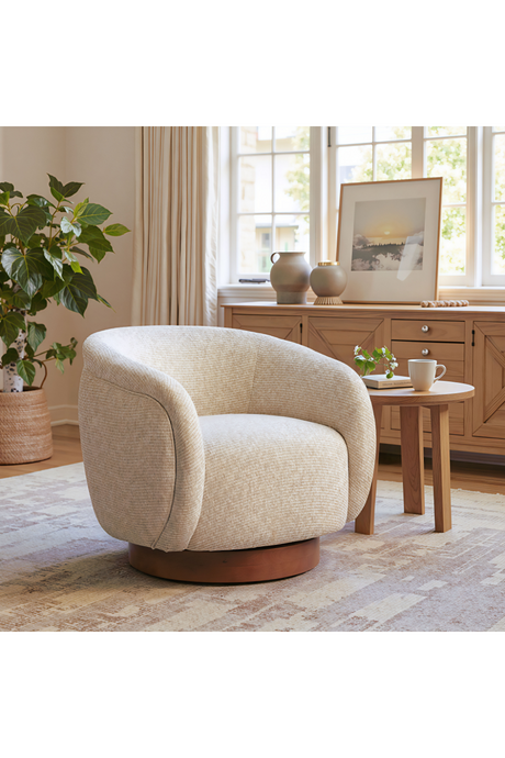 Beige Swivel Lounge Chair | OROA Modern Vinta | Oroa.com