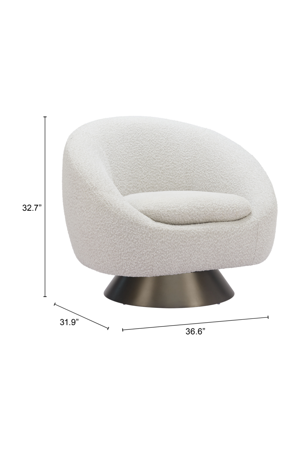 Bronze Base Gray Swivel Chair | OROA Modern Modan | Oroa.com