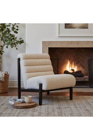 Beige Channeled-Back Lounge Chair | OROA Modern Maki | Oroa.com