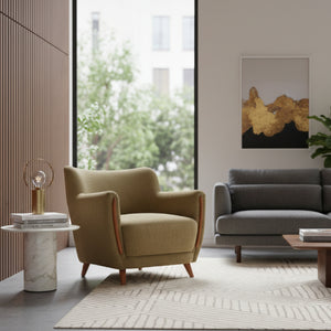 Green Corduroy Lounge Chair | OROA Modern Hako