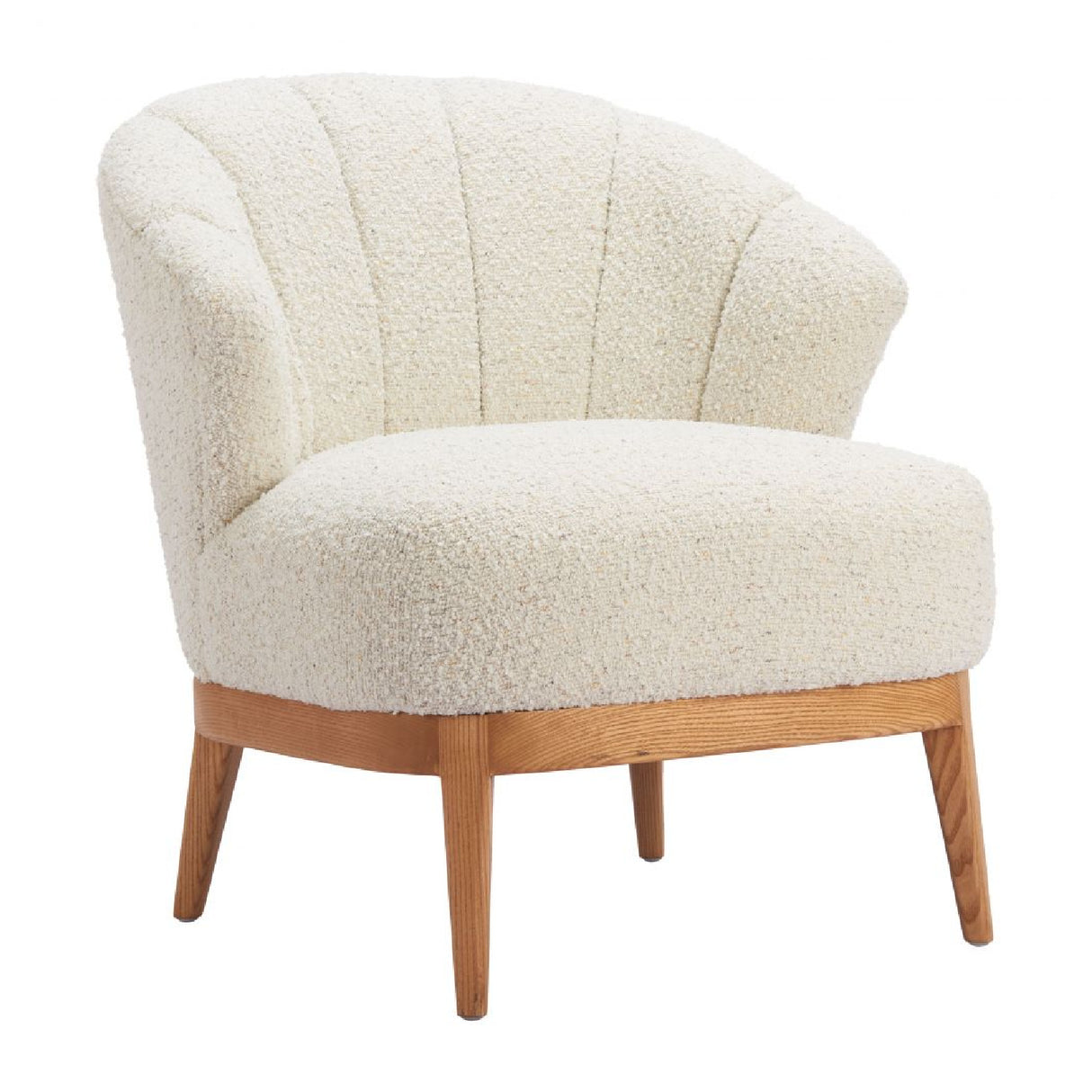   Beige Curved-Back Lounge Chair | Oroa.com