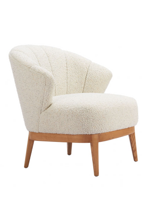 Beige Curved-Back Lounge Chair | OROA Modern Leque | OROA