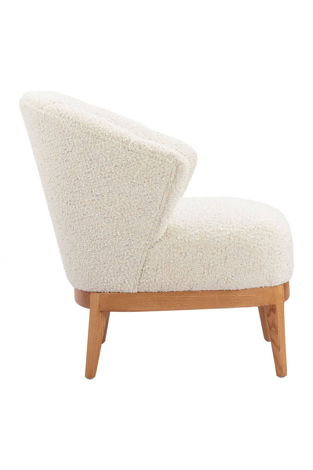 Beige Curved-Back Lounge Chair | OROA Modern Leque | OROA