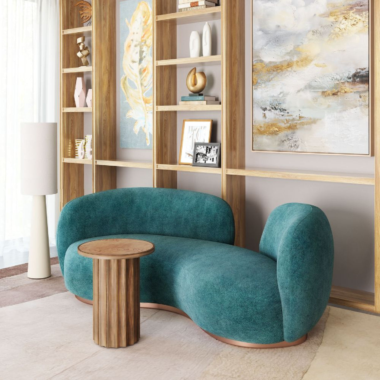   Teal Colored Curved Sofa | Oroa.com