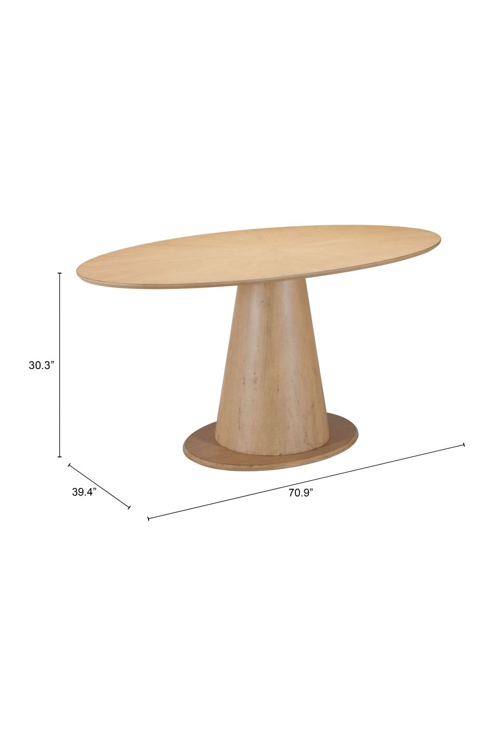   Oval Rubberwood Dining Table | Oroa.com