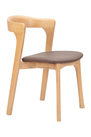 Brown Leather Seat Dining Chairs (2) | OROA Modern Pioro } Oroa.com