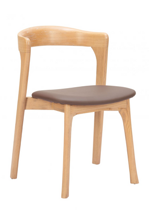 Brown Leather Seat Dining Chairs (2) | OROA Modern Pioro } Oroa.com