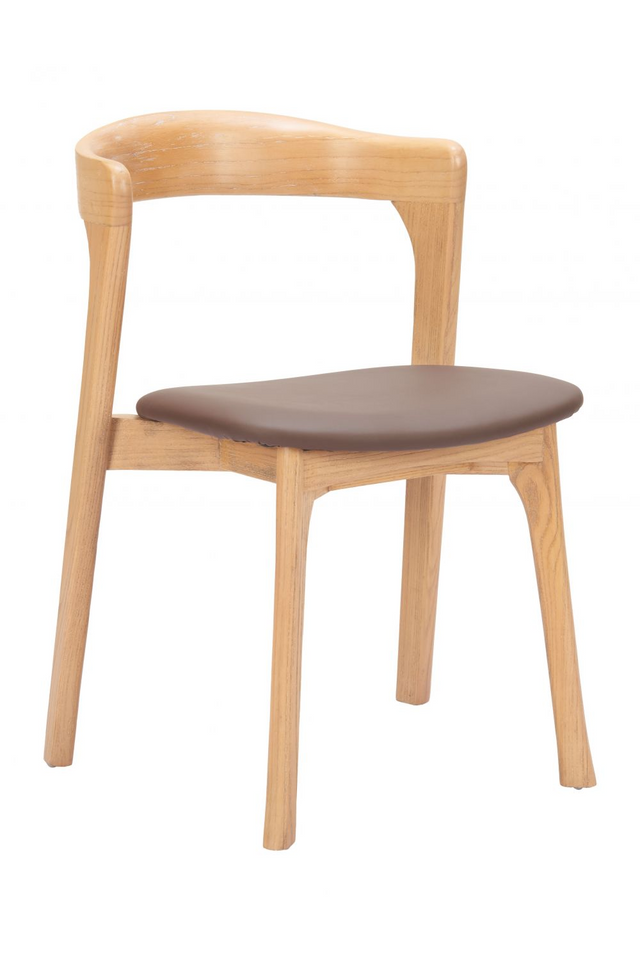 Brown Leather Seat Dining Chairs (2) | OROA Modern Pioro } Oroa.com