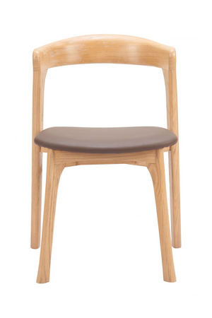 Brown Leather Seat Dining Chairs (2) | OROA Modern Pioro } Oroa.com