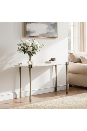 Rectangular White Marble Console Table | OROA Modern Rench