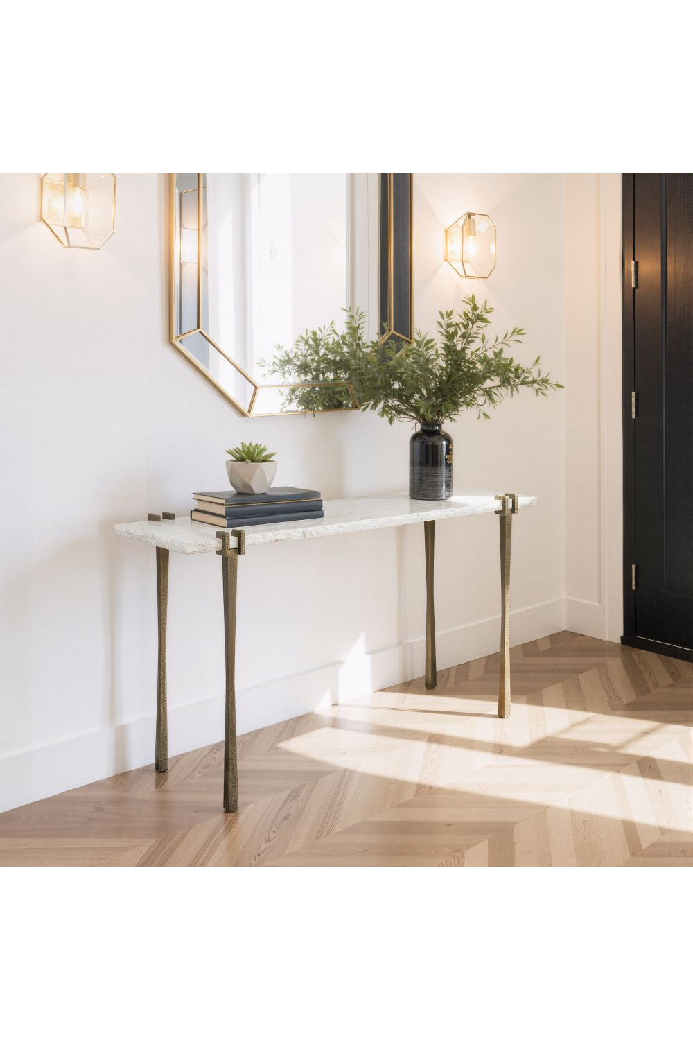 Rectangular White Marble Console Table | OROA Modern Rench