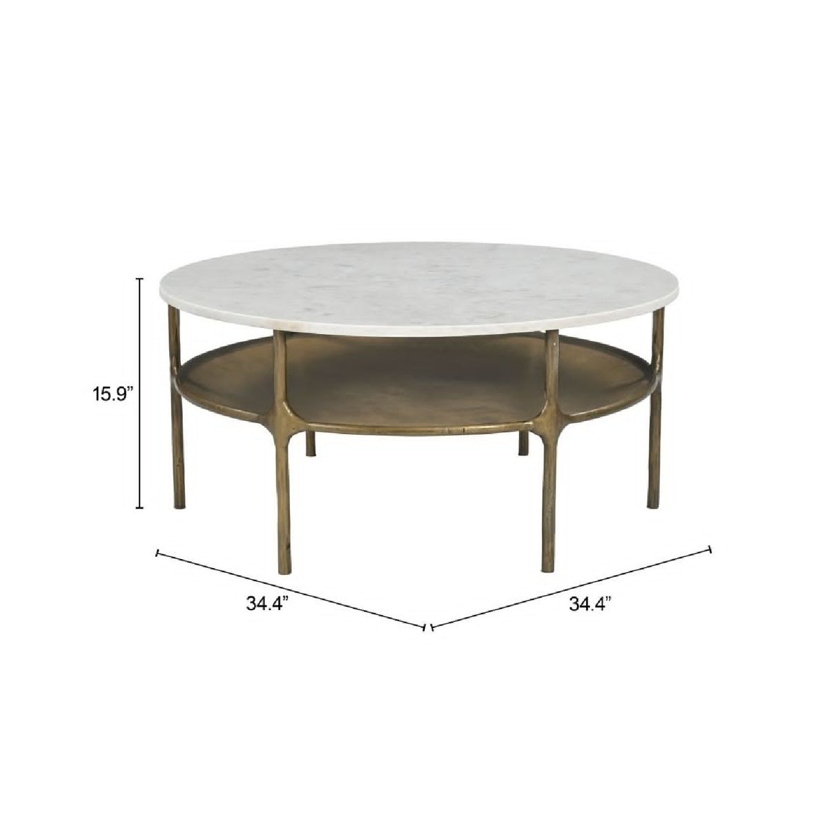Brass Framed Marble Coffee Table | OROA Modern Bild