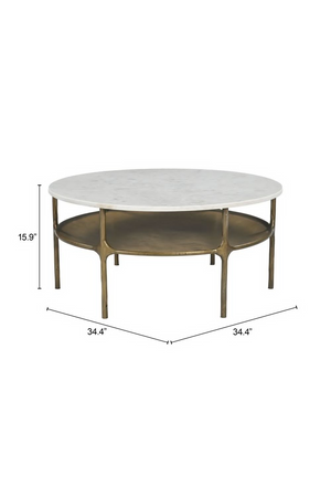 Brass Framed Marble Coffee Table | OROA Modern Bild | Oroa.com