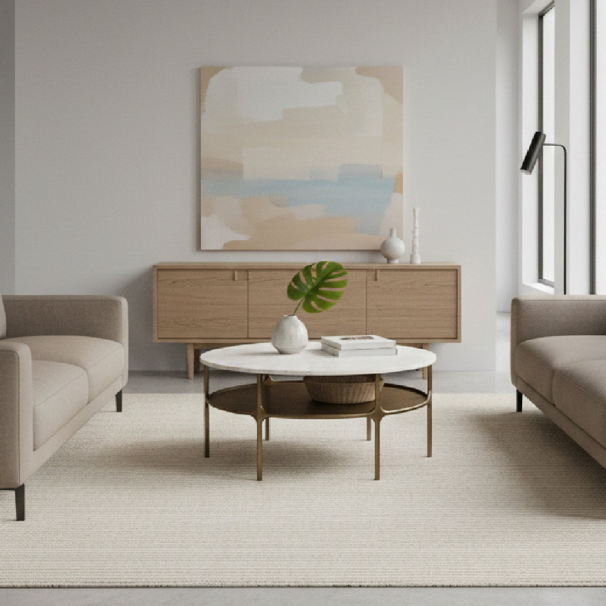 Brass Framed Marble Coffee Table | OROA Modern Bild