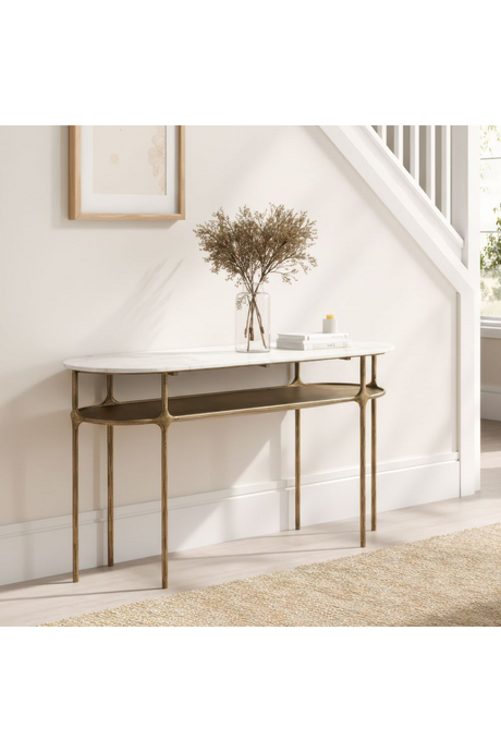 Oval White Marble Console Table | OROA Modern Bild