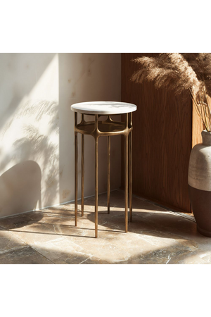 Brass Framed Marble Side Table | OROA Modern Bild | Oroa.com